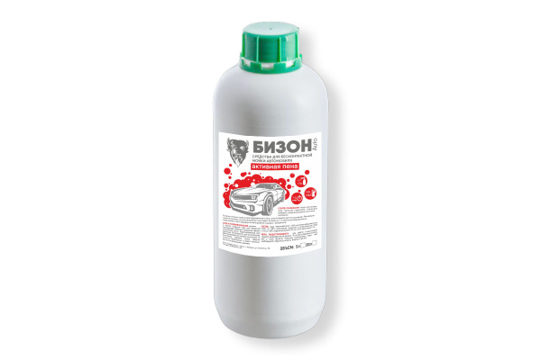 Автошампунь для бесконтактной мойки "Активная пена" 1 л Бизон 701101