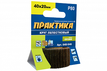 Круг лепестковый с оправкой (40х20мм; P 80) ПРАКТИКА 648-946