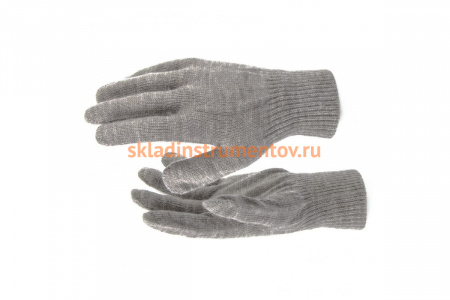 Трикотажные перчатки с двойной манжетой СИБРТЕХ акрил, коричневые 68673