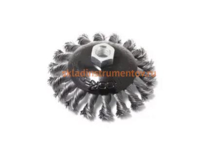 Кордщетка дисковая получаша (стальная витая проволока, 100 мм, в блистере) ROCKFORCE RF-BWD104