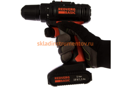 Аккумуляторная дрель-шуруповерт REDVERG Basic SD18L/1-2 6628621