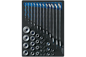 Набор комбинированных ключей, набор торцевых головок 1/4"&3/8"&1/2", ложемент, 40 предметов KING TONY 9-9040SRV