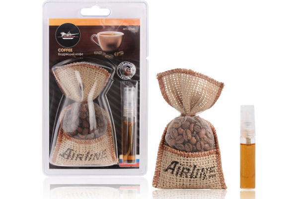Ароматизатор Airline Кофе в мешочке со спреем, бодрящий кофе AFCO198