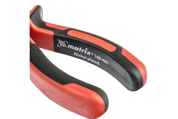 Круглогубцы 160мм, никелированные, двухкомпонентные рукоятки MATRIX NICKEL 17355