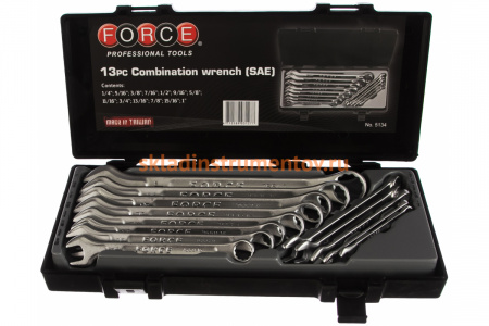 Набор дюймовых комбинированных ключей с 1/4" до 1" FORCE 5134