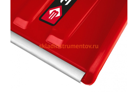 Снеговой движок с колесиками Зубр ПОЛЮС пластиковый ковш с алюминиевой планкой, 860 мм 39939