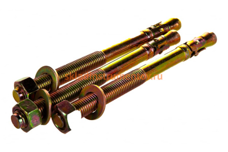 Клиновой анкер Зубр М16 х 200 мм, 6 шт, желтопассивированный 302032-16-200