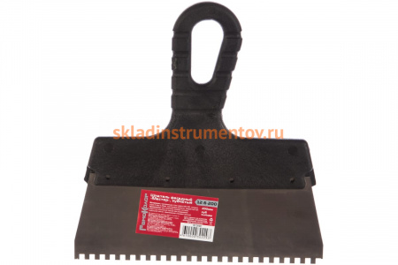 Фасадный зубчатый шпатель (200 мм, зуб.4x4 мм) РемоКолор Мастер 12-6-200