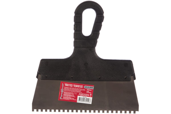 Фасадный зубчатый шпатель (200 мм, зуб.4x4 мм) РемоКолор Мастер 12-6-200