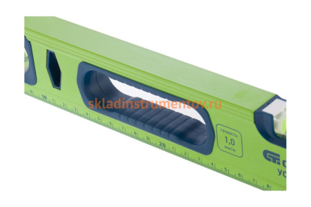 Алюминиевый уровень, фрезерованный, 3 глазка, рукоятки, 2000 мм СИБРТЕХ УС-1,0-2000 34107