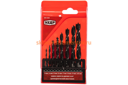 Набор сверл по дереву (8 шт; 3-10 мм) КЕДР 150-028 208712