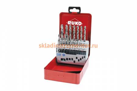 Набор сверл по металлу (19 шт; 1-10 мм; HSSE-Co8) Ruko 281214E