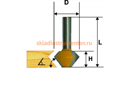 Фреза кромочная конусная (38.1x22.2 мм; 22.5 мм; хвостовик 12 мм) Энкор 46372