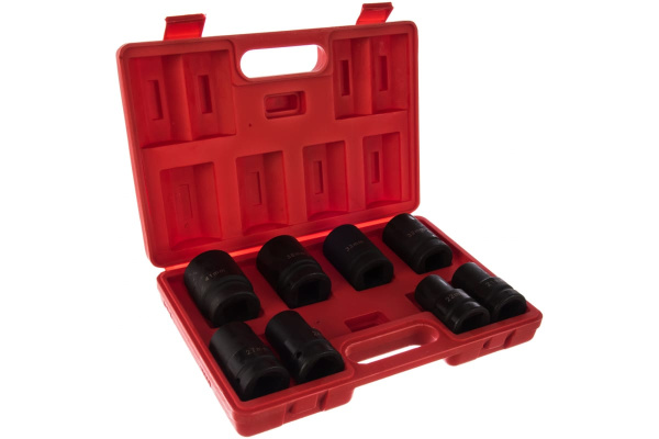 Набор головок ударных (8 пр; 1"; 21-41 мм) в кейсе ЭВРИКА ER-84002