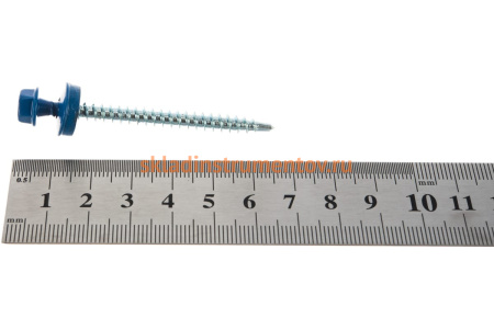 Саморезы Зубр для крепления кровельных материалов к деревянной обрешетки, цвет RAL 5005 синий насыщенный, оцинкованный, 4,8x60мм, 1000шт 4-300310-48-060-5005