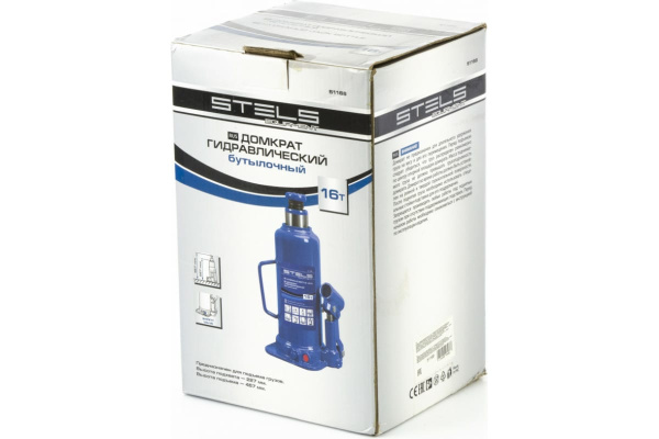 Гидравлический бутылочный домкрат 16 т, h подъема 227–457 мм STELS 51168