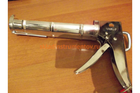 Пистолет для герметика VIRA полукорпусный усиленный с зубчатым штоком 225 мм 705060