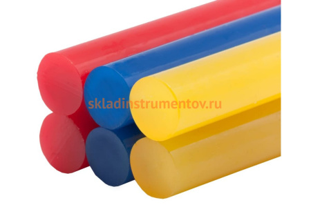 Клей для клеевого пистолета цветной (6 шт; 11х100 мм; 3 цвета) ПРАКТИКА 641-688