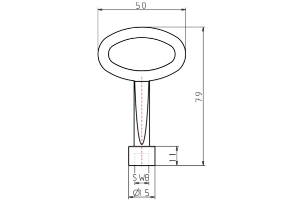 Торцовый ключ для шпингалета KIPP K0535.18