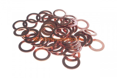 Набор медных шайб JTC размер: толщина 1.2, внутр. д. 12.4, наружн. д. 17.8 50 шт. 2012