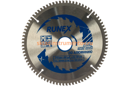 Диск пильный по алюминию (210х32/30 мм; Z80) Runex 553004