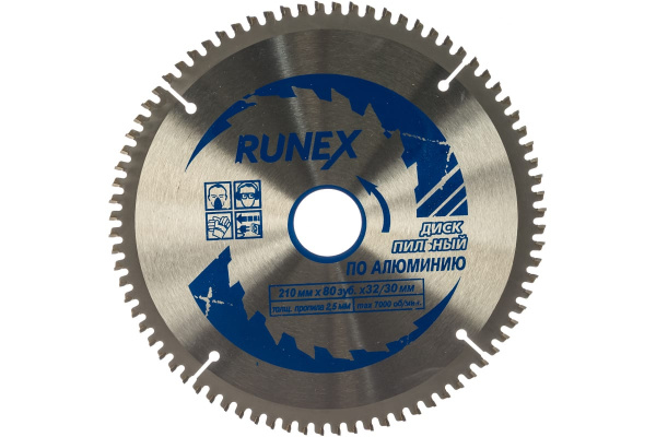 Диск пильный по алюминию (210х32/30 мм; Z80) Runex 553004