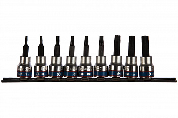 Набор торцевых насадок TORX с отверстием (9 предметов; T10-T50; 3/8 дюйма) KING TONY 3119PR8