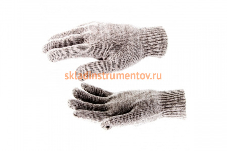 Трикотажные перчатки с двойной манжетой СИБРТЕХ, акрил, коричневые 68683