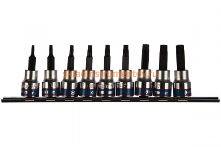 Набор торцевых насадок TORX с отверстием (9 предметов; T10-T50; 3/8 дюйма) KING TONY 3119PR8