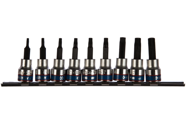 Набор торцевых насадок TORX с отверстием (9 предметов; T10-T50; 3/8 дюйма) KING TONY 3119PR8