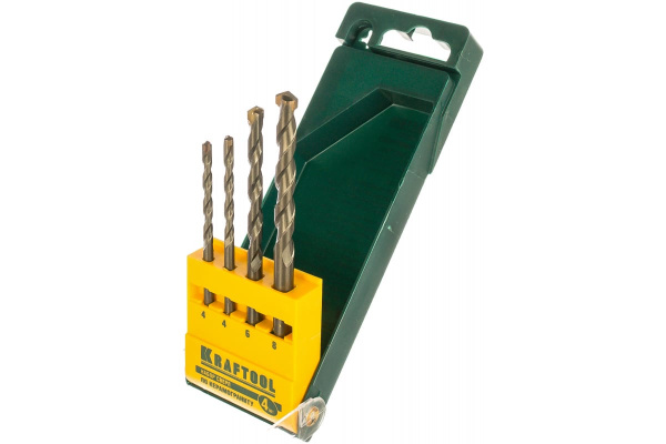 Набор сверл по керамограниту KRAFTOOL Expert 4 шт: 4-4-6-8  мм 29170-H4