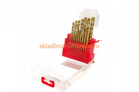 Набор сверл 19 шт. (1-10 мм; HSS) по металлу для электродрелей Зубр 29617-H19