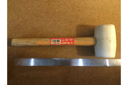 Резиновая белая киянка с деревянной ручкой 230г Зубр МАСТЕР 20511-230_z01