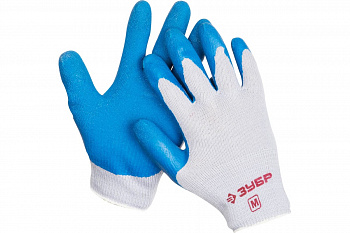 Перчатки рабочие с латексным рельефным покрытием (размер M) Зубр 11260-M
