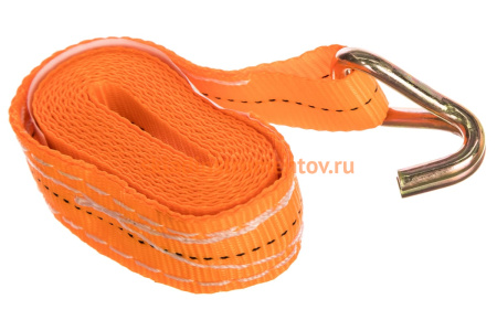 Стяжной ремень с крюками (25мм, 1,2т, 3м оранжевый) СТРОП-ПРО SP02982