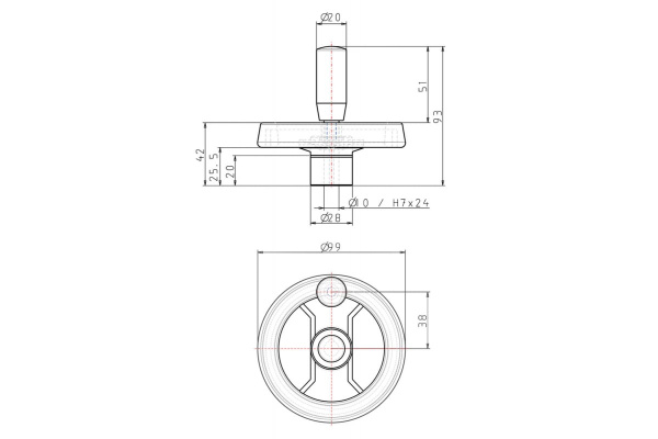 Маховик KIPP K0725.5100x10