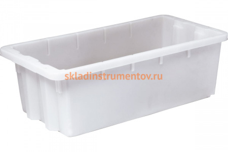 Универсальный ящик п/э 600х300х190 конусный белый морозостойкий Тара.ру 07788
