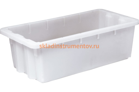 Универсальный ящик п/э 600х300х190 конусный белый морозостойкий Тара.ру 07788