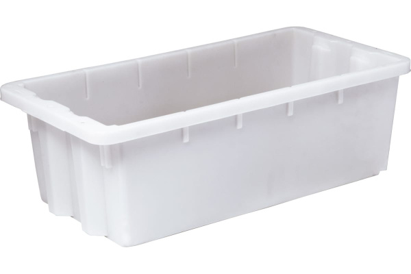 Универсальный ящик п/э 600х300х190 конусный белый морозостойкий Тара.ру 07788