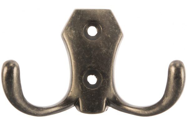 Мебельный крючок JET 585 двухрожковый, ант. серебро CQ585Z.002SA99
