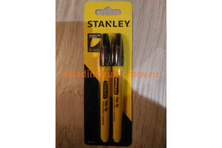 Набор маркеров с заостренным наконечником, черный 2 шт Stanley 0-47-316