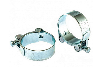 Металлические хомуты СИБРТЕХ, силовые, 52-55мм, ширина 22мм, шарнирный, W1, 2шт 47541