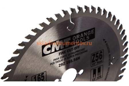 Диск пильный по дереву (165х20х2,2/1,6 мм; Z56) CMT 292.165.56H
