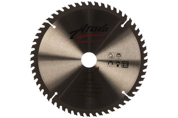 Диск пильный по дереву (230х30 мм; 56T; б/рез тон.) АТАКА 8079420