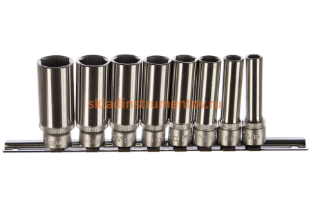 Набор головок 3/8", 6 гранные (63 мм, дюймовые, 8 шт.) FORCE 3082S