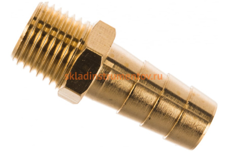 Штуцер пневматический (1/4"M - елочка 10 мм) ЭВРИКА ER-MH04/06