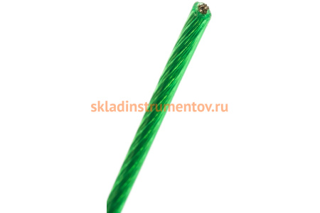 Металлополимерный трос СИБРТЕХ зеленый ПР-2,0, 47645