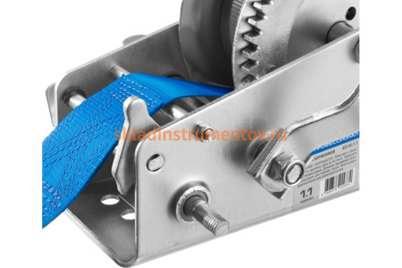 Ручная барабанная лебедка Зубр ПРОФЕССИОНАЛ ленточная 1,1т 10м 43115-1.1