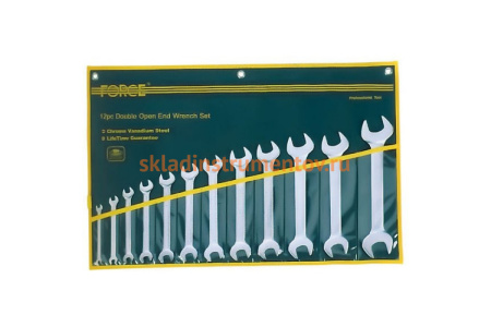 Набор рожковых ключей с 6х7 по 30х32 свёртка 12 предметов FORCE 5128C