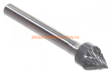 Борфреза твердосплавная зенкер 60 град. с двойной насечкой (10х8 мм; хвостовик 6 мм) ПНЕВМО-ТРЕЙД J1008-M06